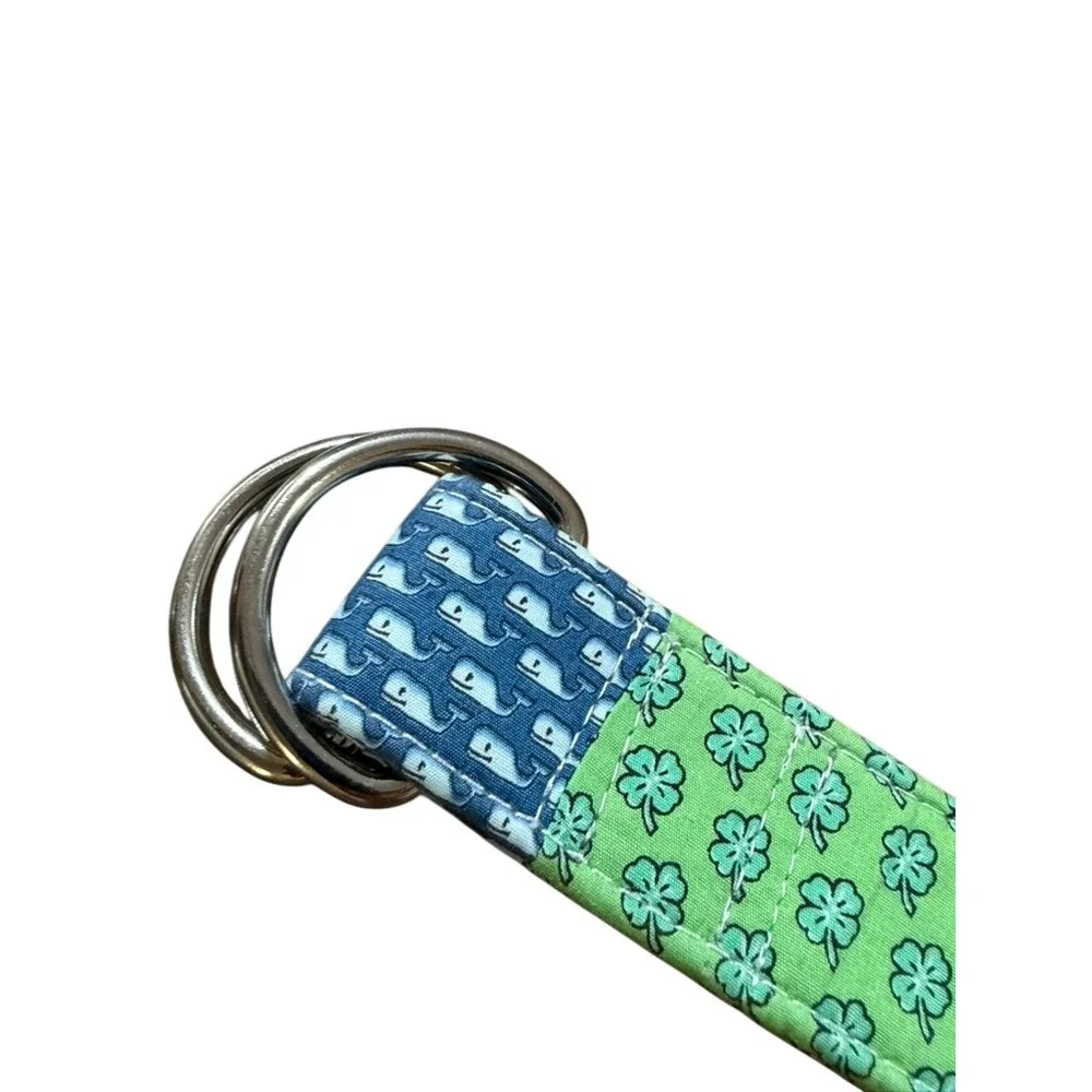 Vineyard Vines Womens Patchwork D-Ring Belt Multicolor Nautical Cotton 40.5